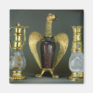 Three liturgical vessels incorporating antique ves magnet