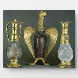 Three liturgical vessels incorporating antique ves plaque