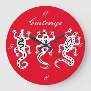 Three Lizards Thunder_Cove Southwest Style Large Clock