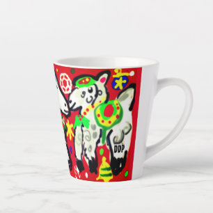 Three Llamas Christmas Party Latte Mug