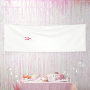 Three lollipops in shades of red and pink against  banner