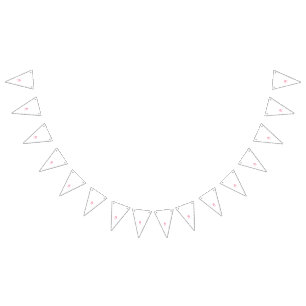 Three lollipops in shades of red and pink against  bunting 