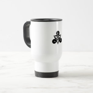 Three looped wild geese, inward-facing travel mug