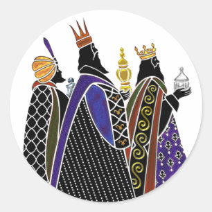 Three Magi Bearing Gifts Classic Round Sticker