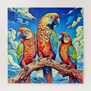 Three majestic parrots jigsaw puzzle