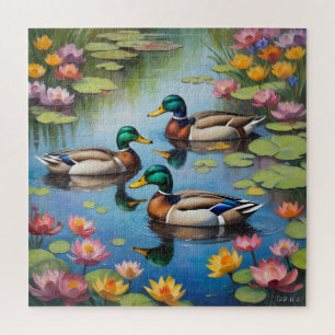 Three mallard ducks jigsaw puzzle