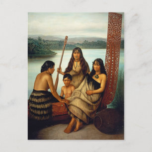 'Three Maori Girls and a Boy' - Lindauer Postcard