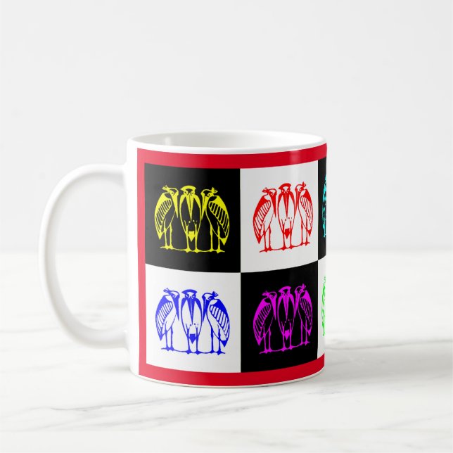 Three marabou multi coloured design coffee mug (Left)
