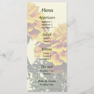Three Marigolds Wedding Menu