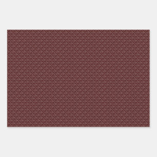 Three Maroon & White Designer Wrapping Sheets Set