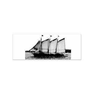 Three masted schooner Thunder_Cove Rubber Stamp