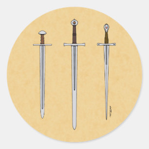 Three Mediaeval Swords 2016 Classic Round Sticker