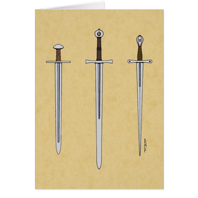 Three Mediaeval Swords 2016 Greeting Card (Front)