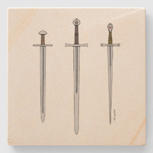 Three Mediaeval Swords 2016 Stone Coaster