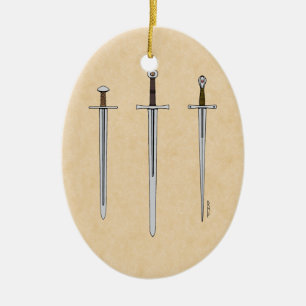 Three Medieval Swords 2016 Ceramic Tree Decoration