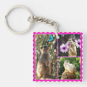Three Meerkat Photo Collage, Keyring