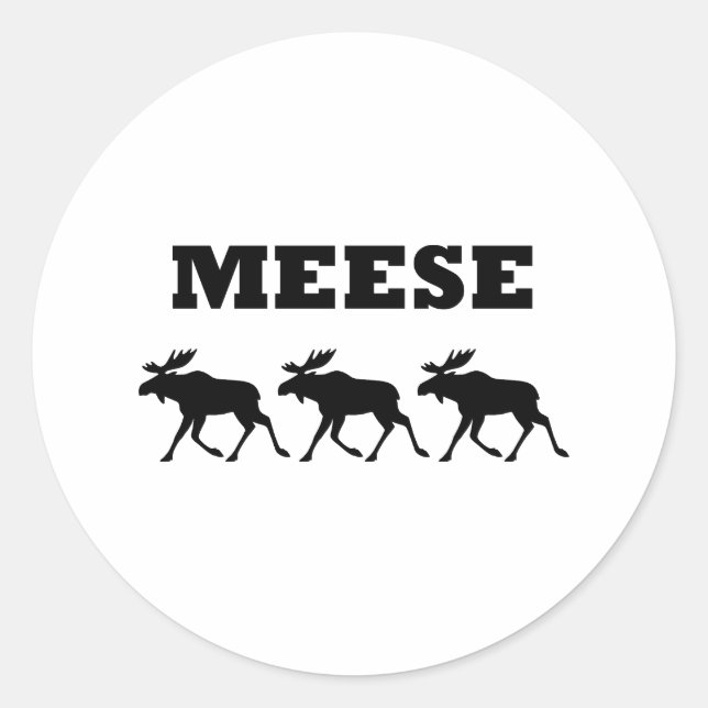 Three Meese Funny Classic Round Sticker (Front)