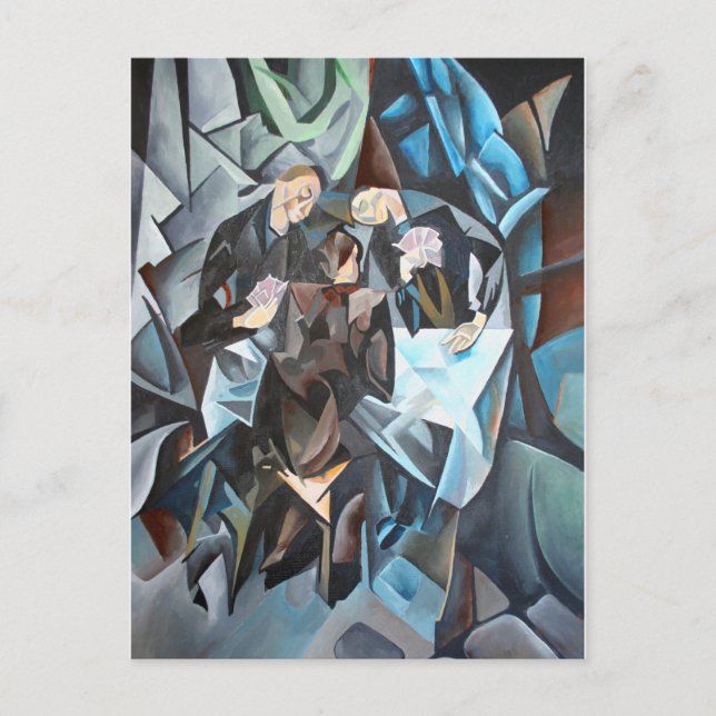 Three Men Playing Cards  Geometric Art After Rockl (Front)
