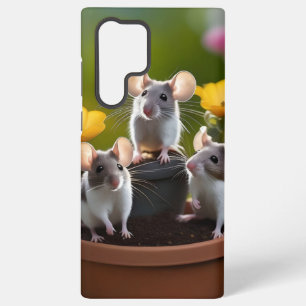 Three Mice In Flower Pots, Samsung Galaxy Case