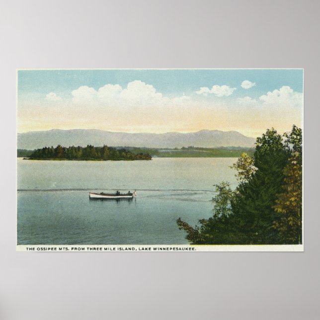 Three Mile Island View of the Ossipee Mts Poster (Front)