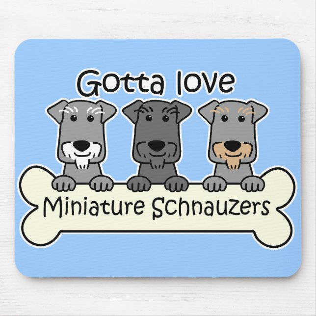 Three Miniature Schnauzers Mouse Mat (Front)