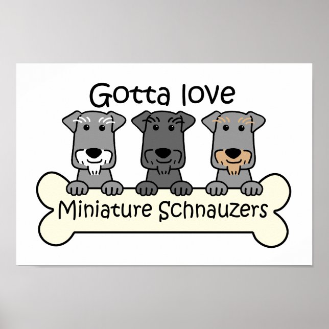 Three Miniature Schnauzers Poster (Front)