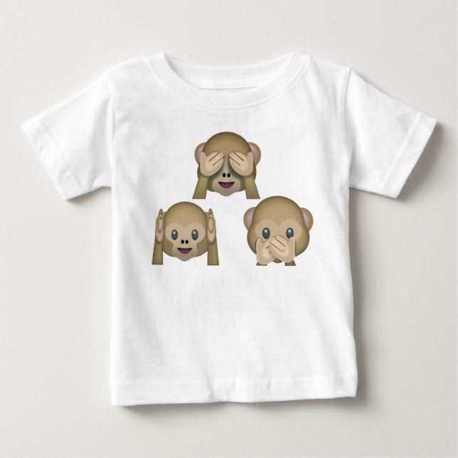 Three Monkey Emoji Baby Tshirt. T-Shirt (Front)