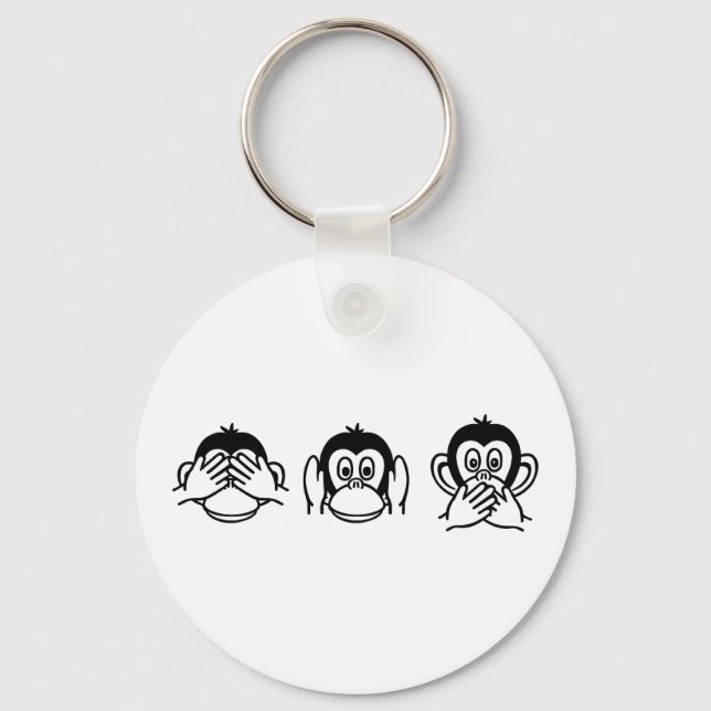 Three monkeys key ring (Front)