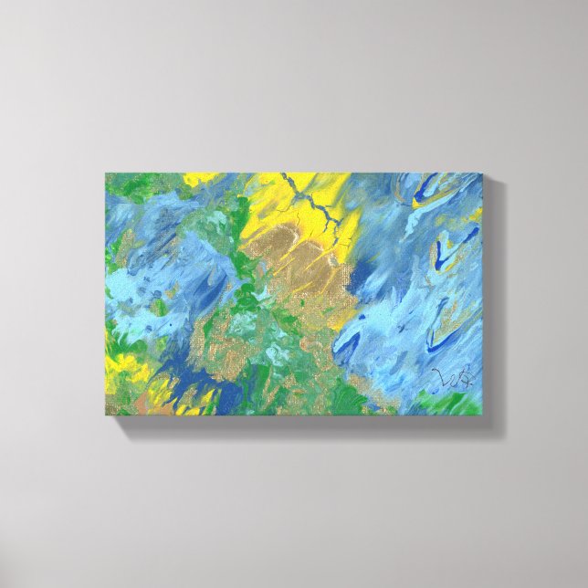 "Three Monsters" acrylic painting Canvas Print (Front)