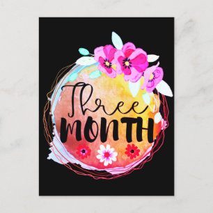 Three-Month-Old Baby Milestone Label Postcard