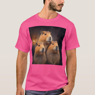 Three Moon Capybara Lover Capibara Rodent Animal C T-Shirt