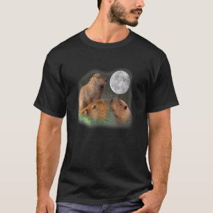 Three Moon Capybaras Cute Animal Parody T-Shirt