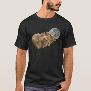 Three Moon Capybaras Cute Animal T-Shirt