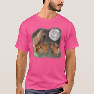 Three Moon Capybaras . Funny Cute Animal Parody T T-Shirt