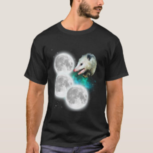 Three Moons Opossum Weird Cursed Meme Possum Long T-Shirt