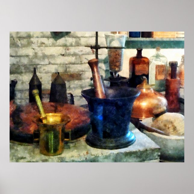 Three Mortar and Pestles Poster (Front)