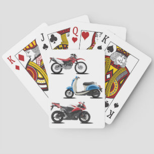 Three Motorcycles Playing Cards