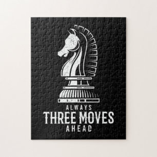 Three Moves Ahead I Chess Matt Game Chess Piece Jigsaw Puzzle