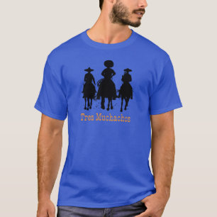 Three Muchachos 3 Mexican Cowboys Riding Horses T-Shirt
