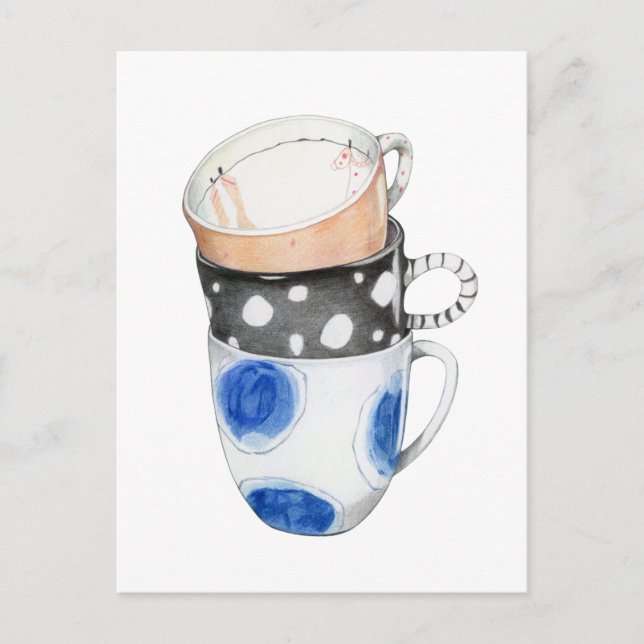 Three Mugs Postcard (Front)