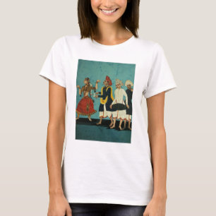 Three musicians and a dancing girl, Tanjore, Tamil T-Shirt