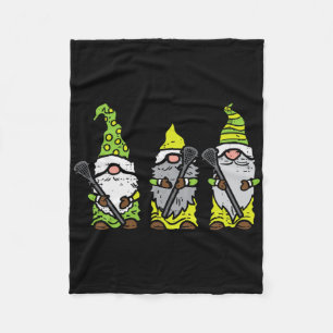 Three Nordic Gnomes Lacrosse Tomte Lax Player Men  Fleece Blanket