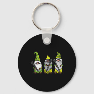 Three Nordic Gnomes Lacrosse Tomte Lax Player Men Key Ring