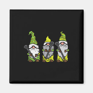 Three Nordic Gnomes Lacrosse Tomte Lax Player Men Magnet