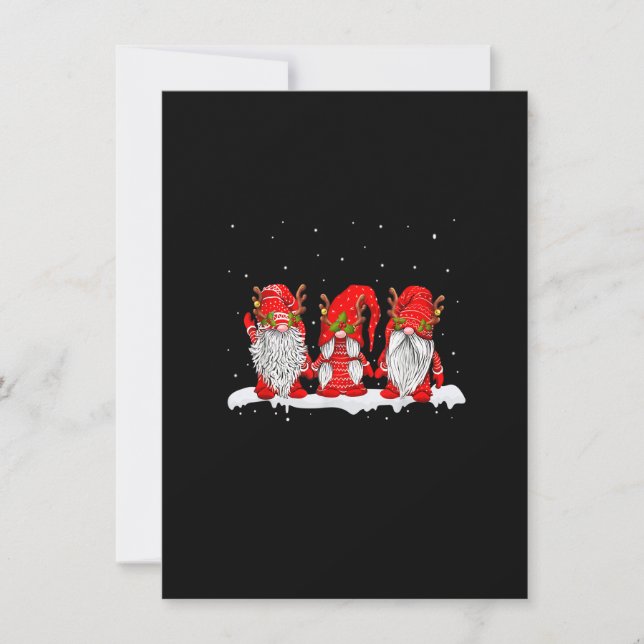 Three Nordic Gnomes Winter Christmas Swedish Elves Invitation (Front)