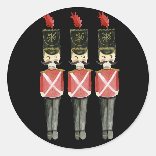 Three Nutcrackers Christmas Stickers (Front)