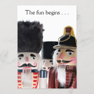 Three nutcrackers Christmas the fun begins Invitation