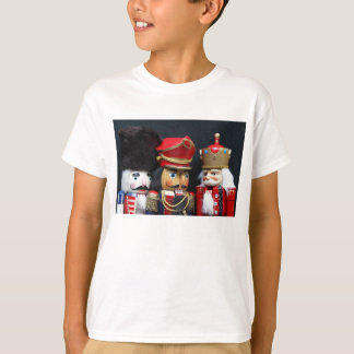 Three nutcrackers on black kid t-shirt