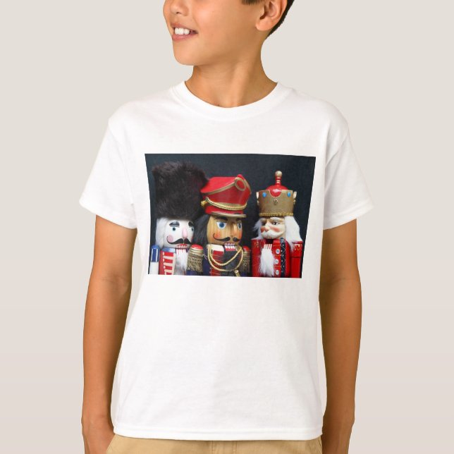Three nutcrackers on black kid t-shirt (Front)