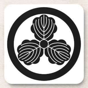 Three oak leaves(1) in circle coaster